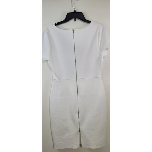 Lulus Dress Womens Large White Exposed Zipper Back Sexy Classic Bodycon Dress - Picture 4 of 7